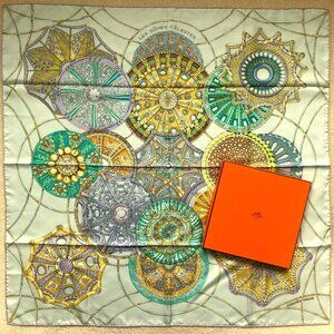 Hermes Scarf LES DOMES CELESTES, 90cm Silk Carre Foulard, PERFECT, with BOX